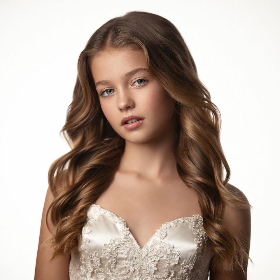 Girl in white lace dress Girl in white lace dress