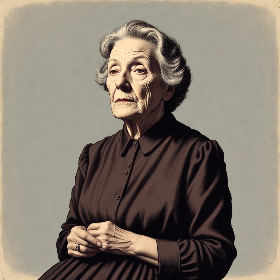 Elderly woman in vintage portrait Elderly woman in vintage portrait