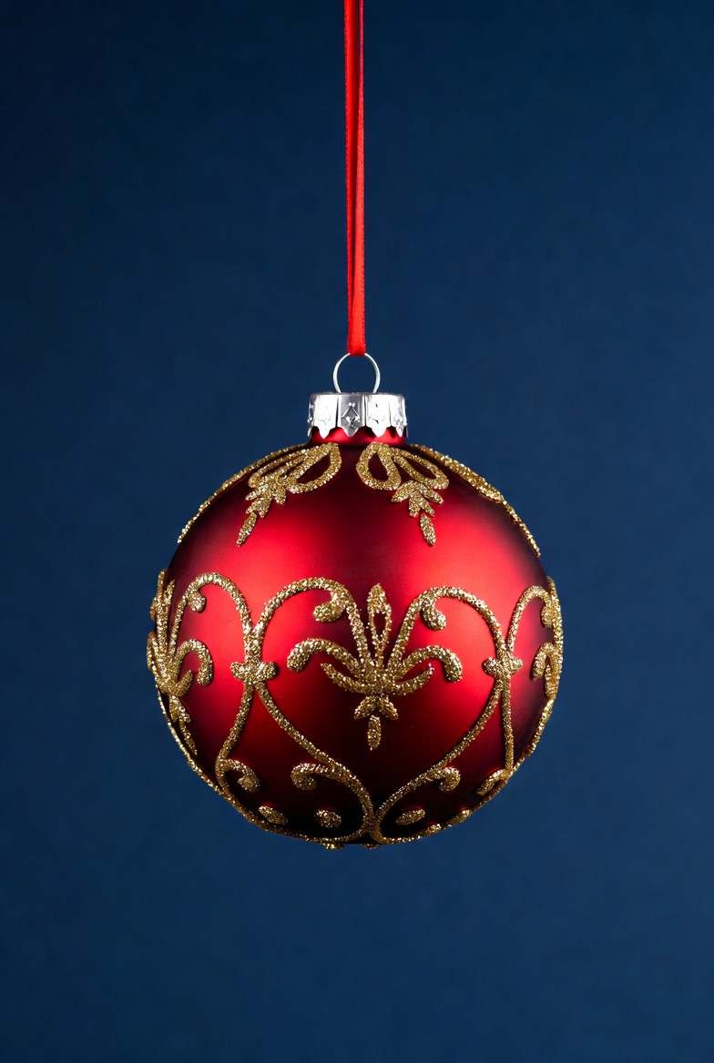 Red Gold Christmas Ornament Hanging Red Gold Christmas Ornament Hanging