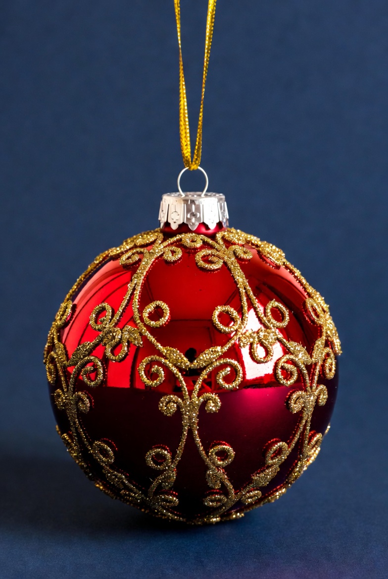 Red Gold Christmas Ornament Hanging Red Gold Christmas Ornament Hanging
