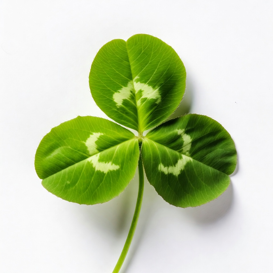 Four-leaf clover on white background Four-leaf clover on white background