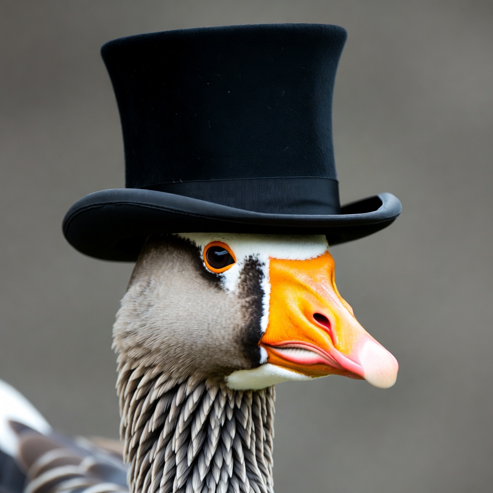 Goose wearing top hat Goose wearing top hat