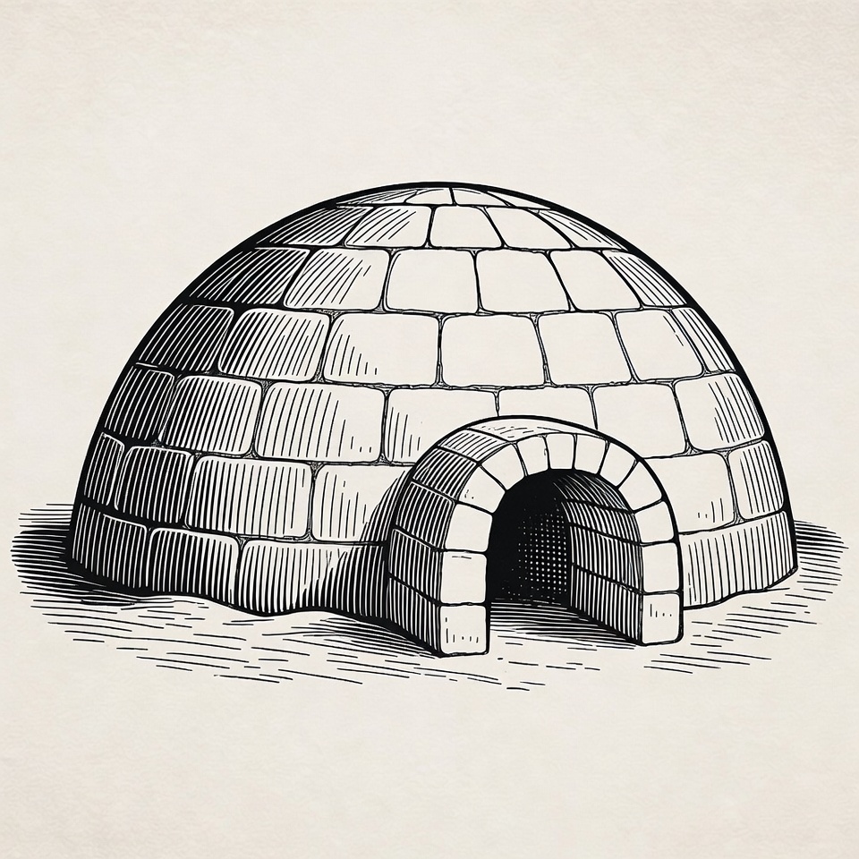 Traditional Igloo Illustration Traditional Igloo Illustration