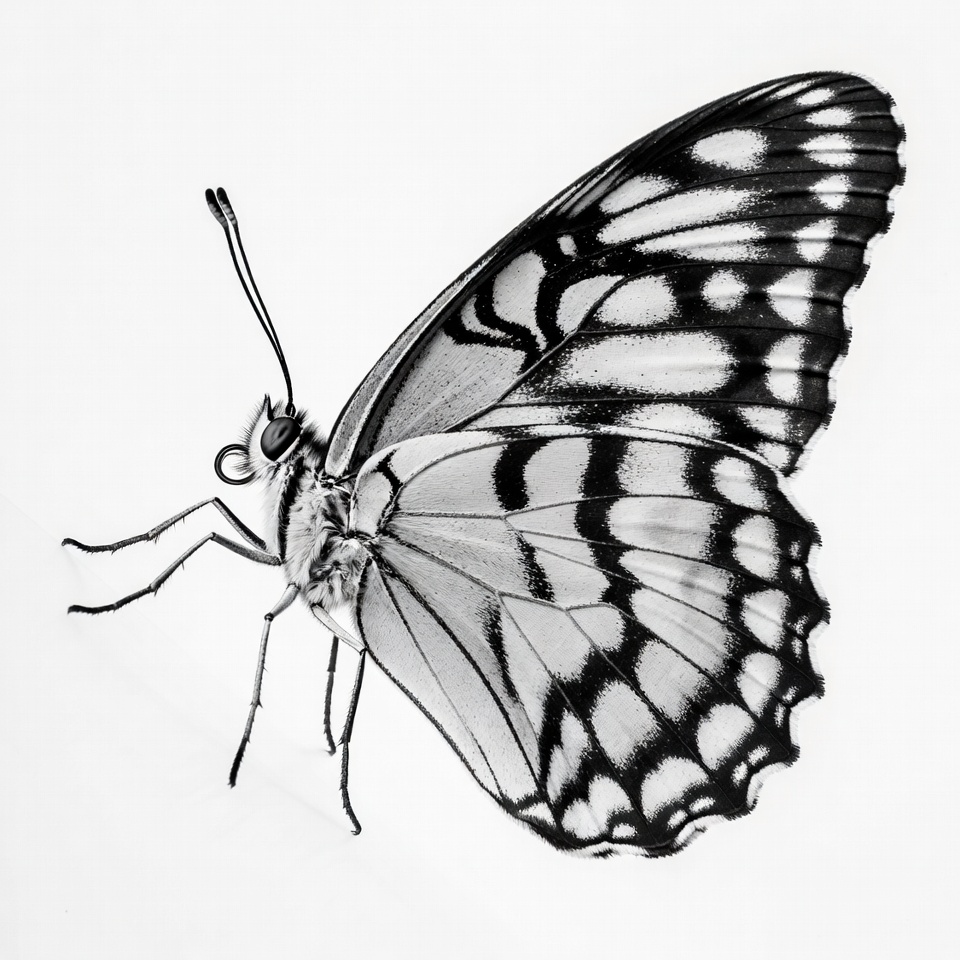 Black and White Zebrawing Butterfly Black and White Zebrawing Butterfly
