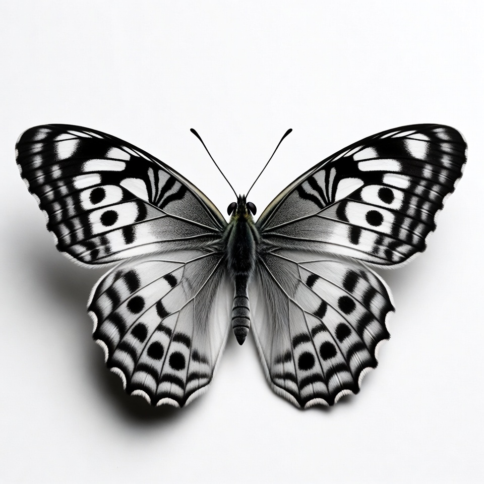 White Admiral Butterfly on White Background White Admiral Butterfly on White Background