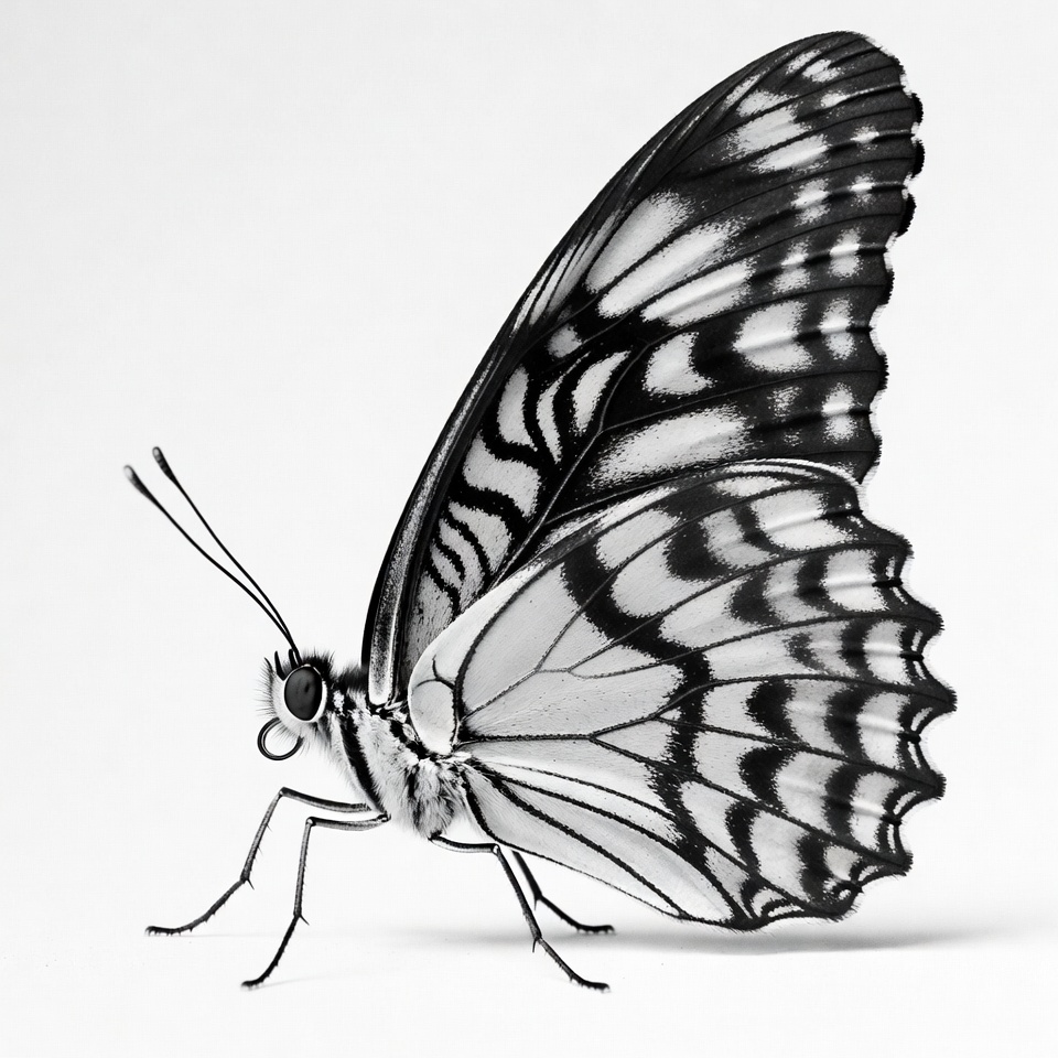 Black and White Striped Butterfly Black and White Striped Butterfly