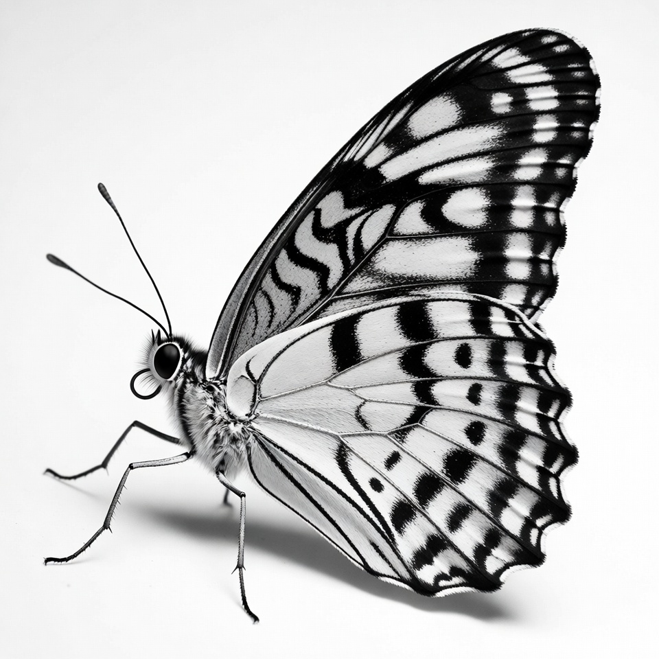 White butterfly with black stripes White butterfly with black stripes
