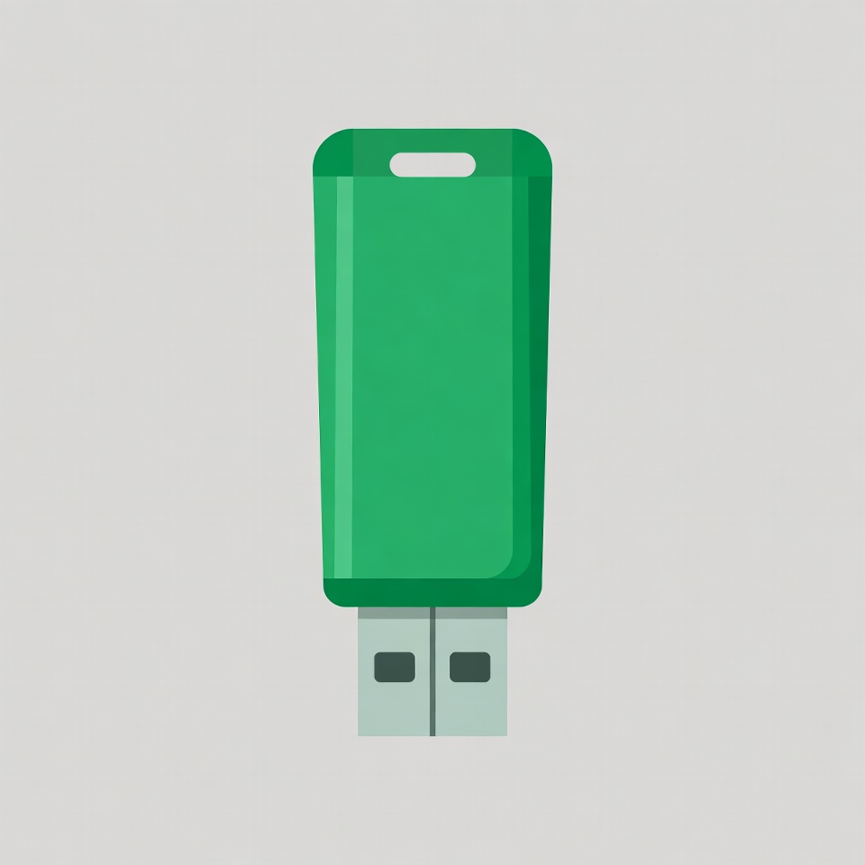 Green USB Flash Drive Icon Green USB Flash Drive Icon