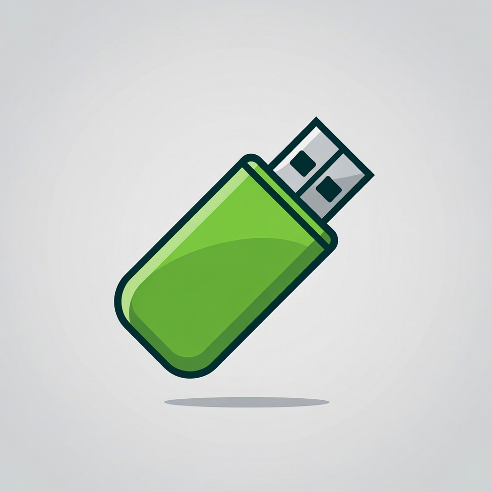Green USB Flash Drive Icon Green USB Flash Drive Icon