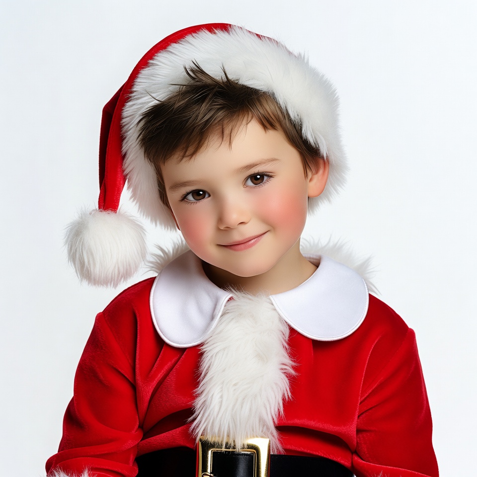 Boy Wearing Santa Claus Costume Boy Wearing Santa Claus Costume