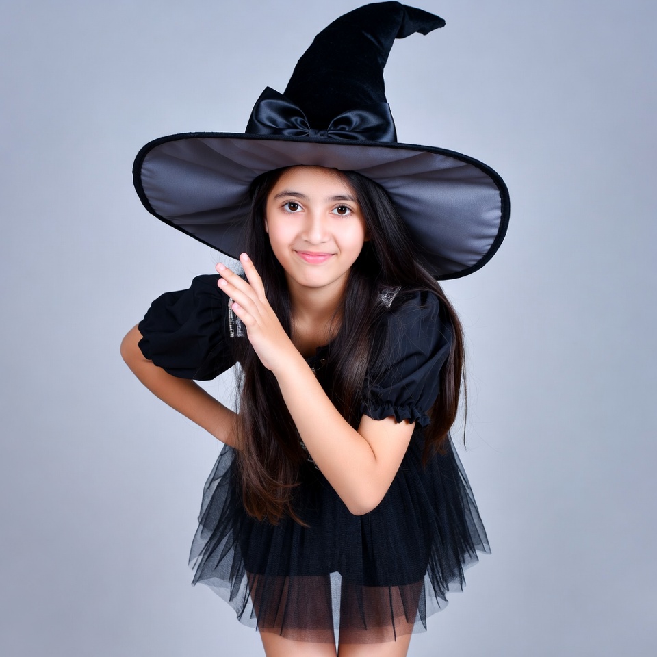Girl in black witch costume Girl in black witch costume