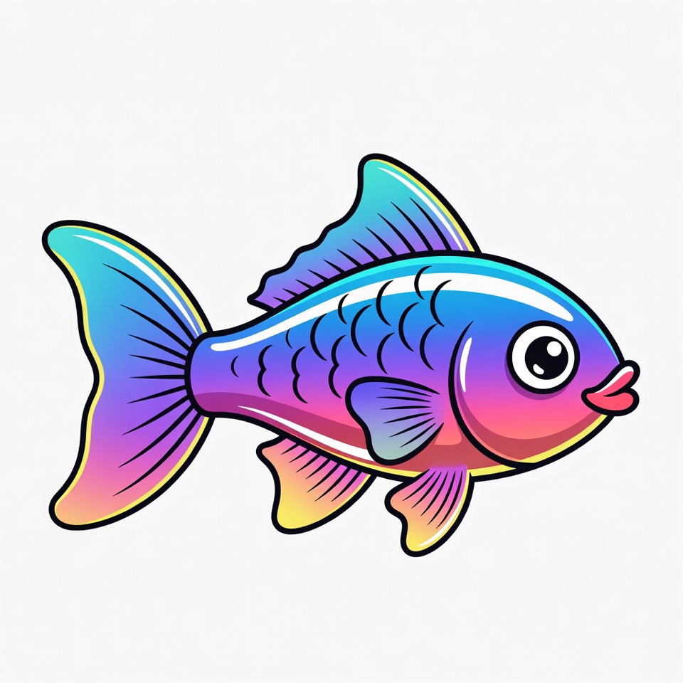 Colorful Cartoon Rainbow Fish Colorful Cartoon Rainbow Fish