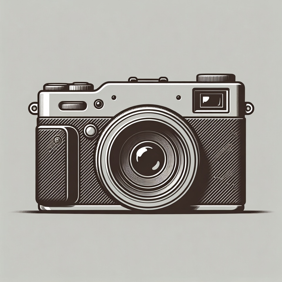 Line Art Vintage Camera Line Art Vintage Camera