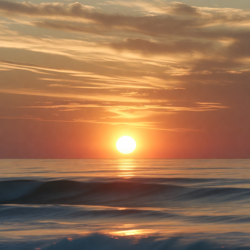 Sunset over ocean waves Sunset over ocean waves