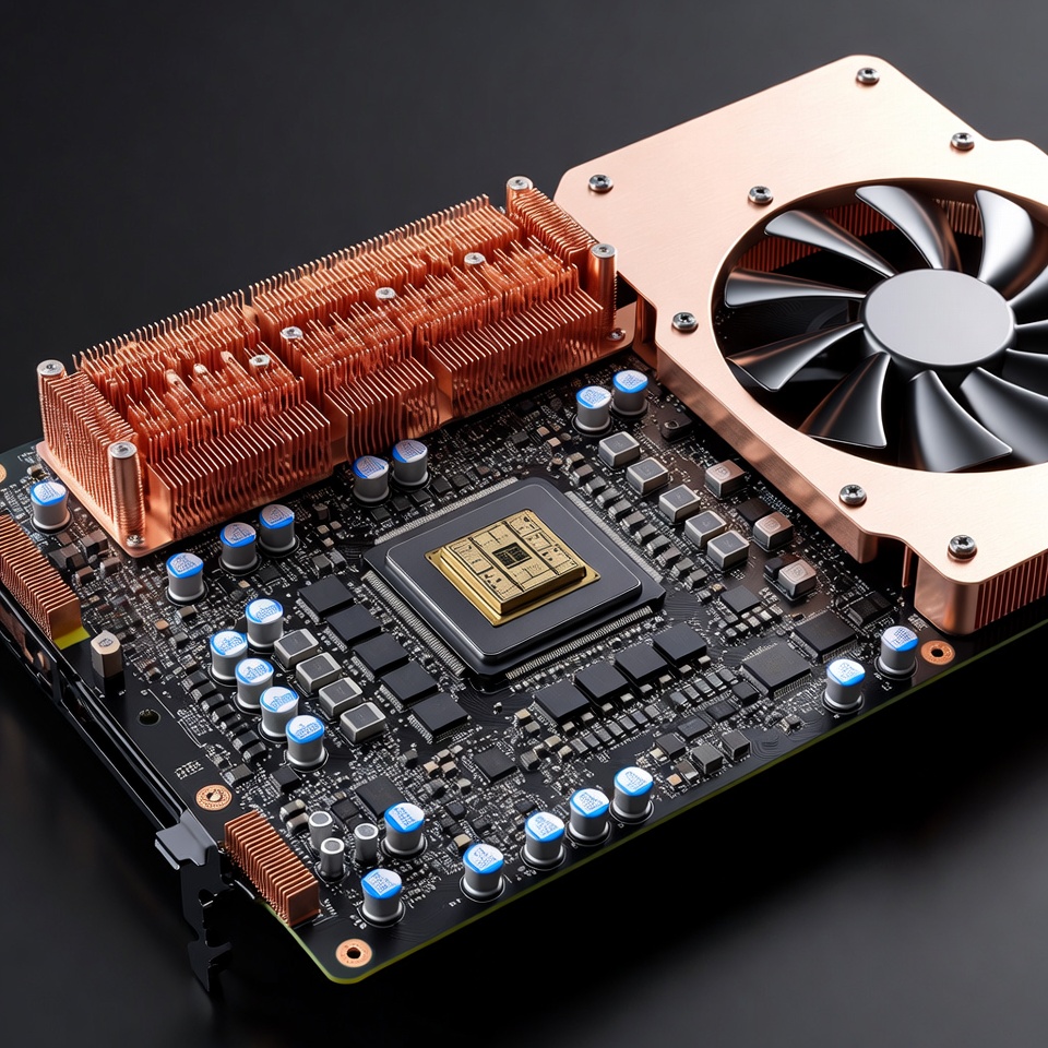 High-end GPU with copper heatsink High-end GPU with copper heatsink