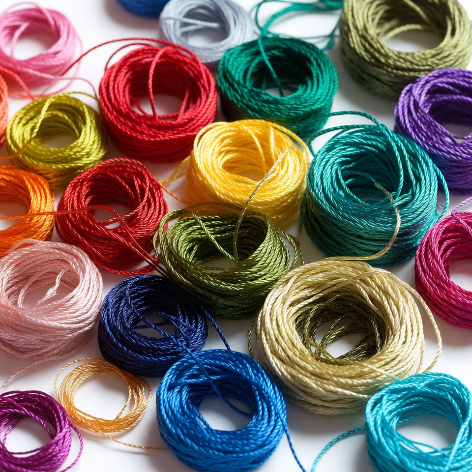 Colorful embroidery thread spools Colorful embroidery thread spools