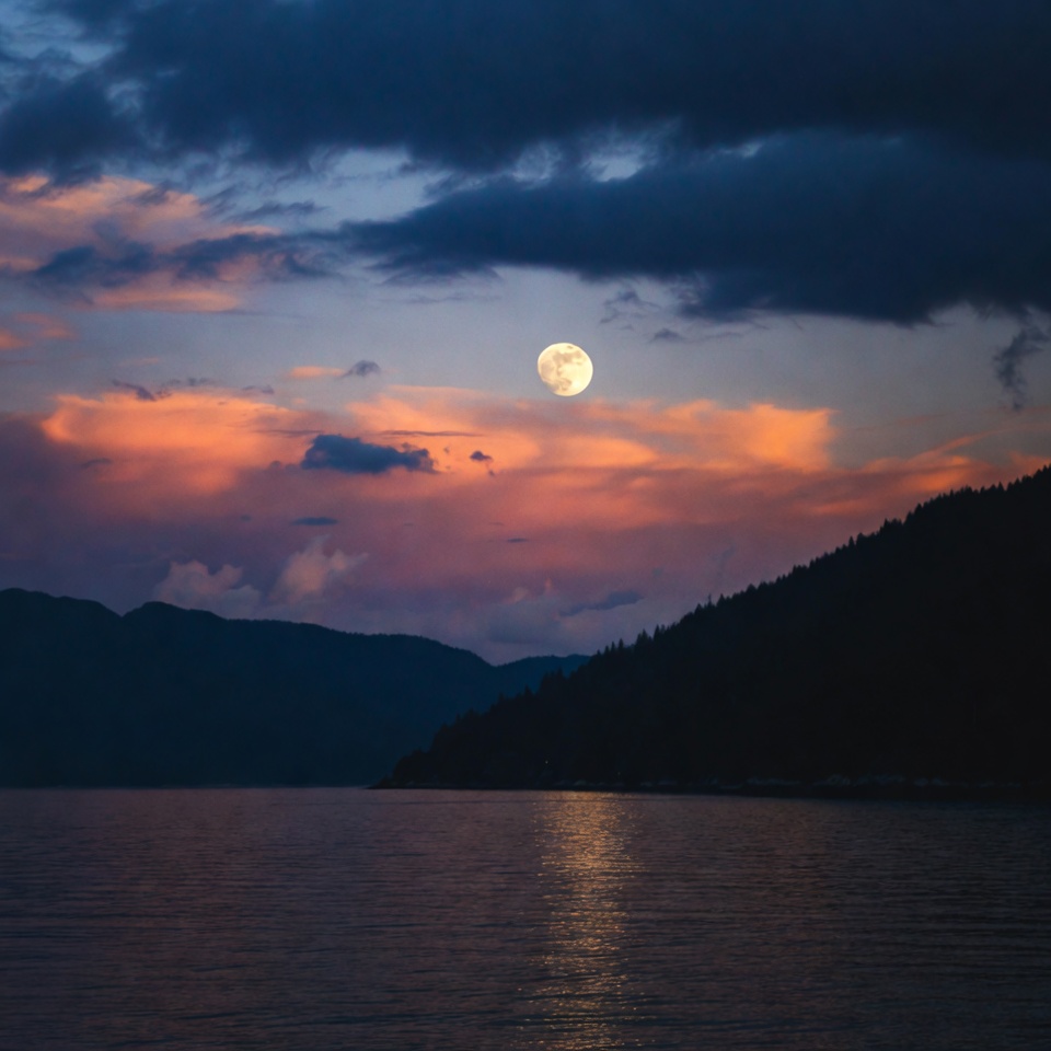 Full Moon Over Mountain Lake Full Moon Over Mountain Lake