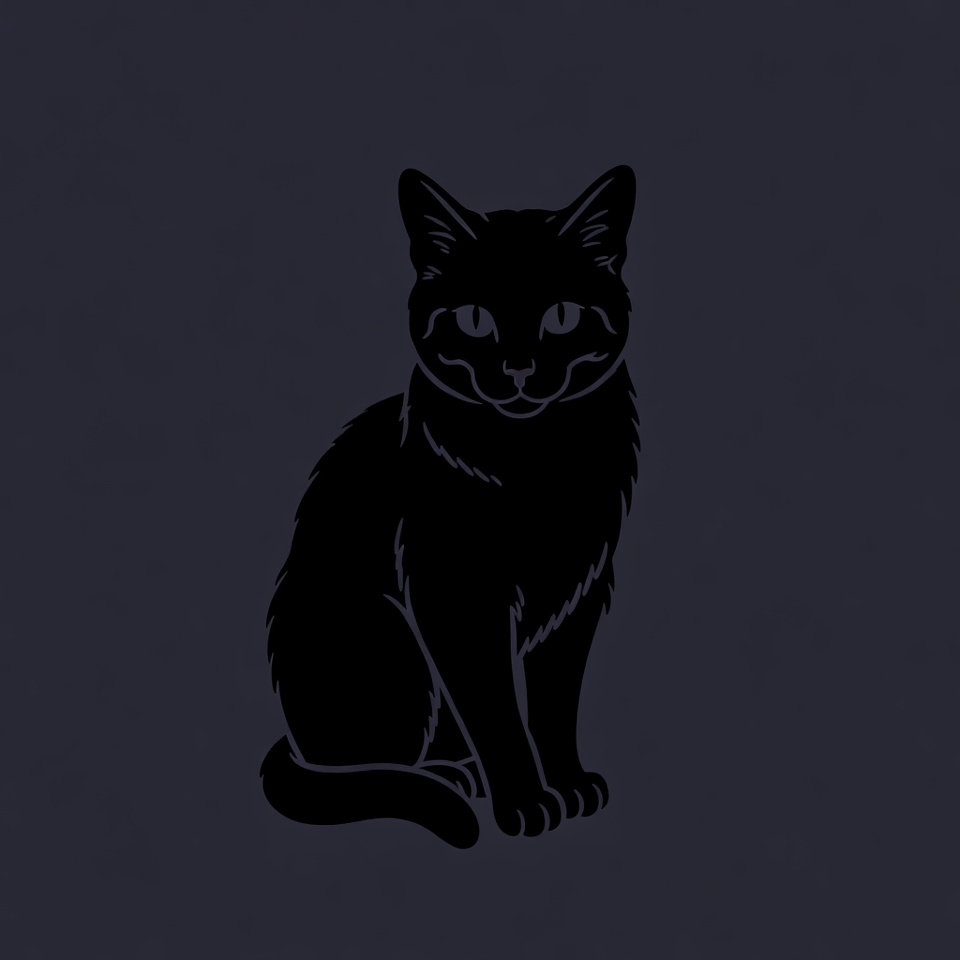 Black cat silhouette illustration Black cat silhouette illustration