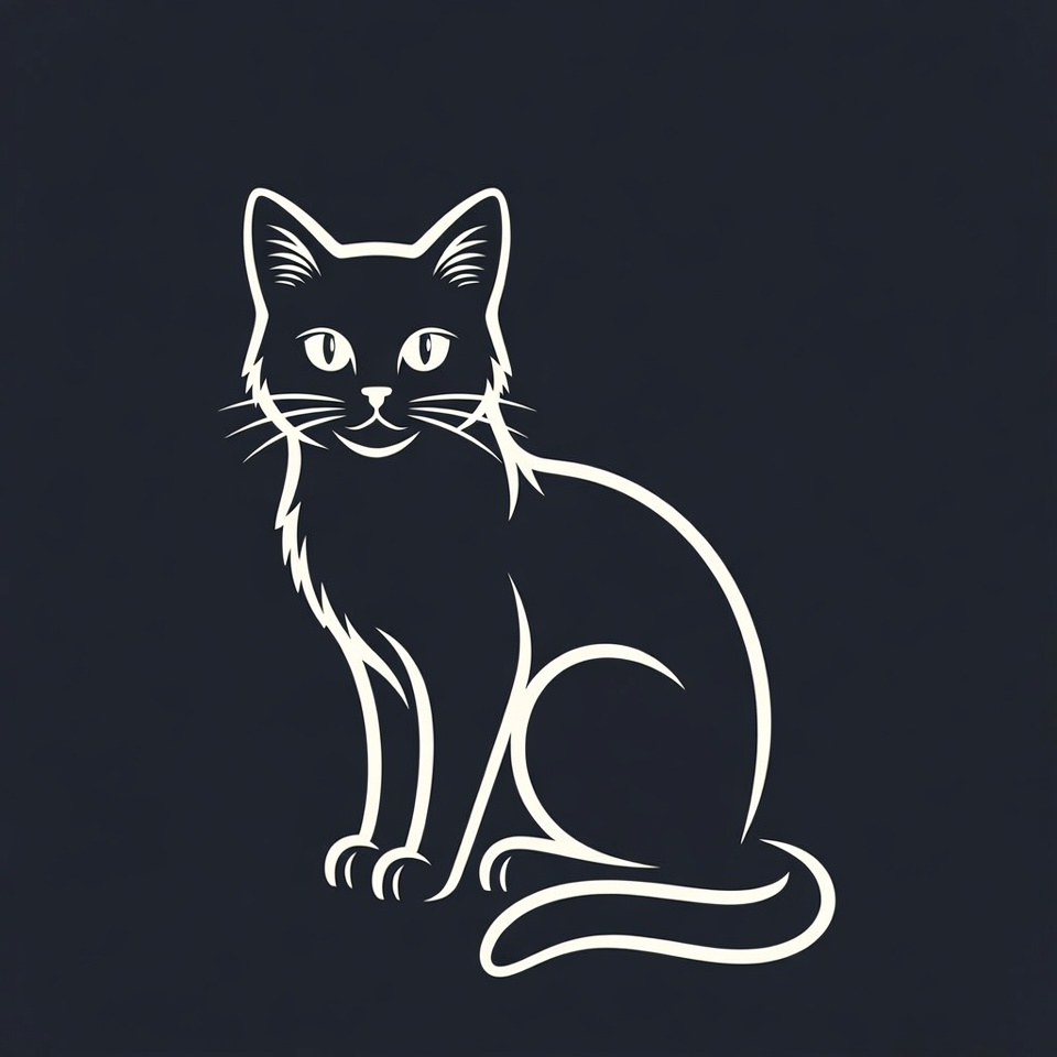 Black cat silhouette illustration Black cat silhouette illustration