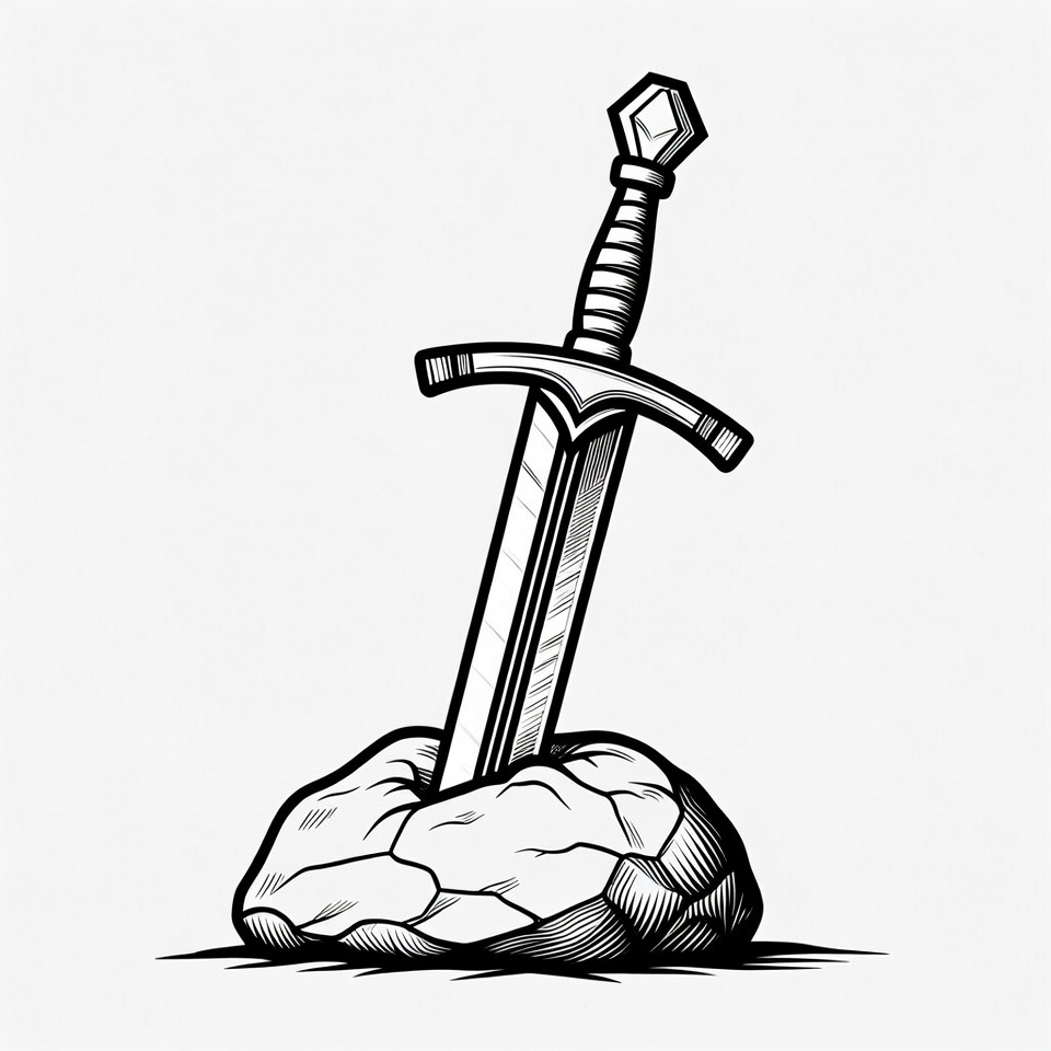 Sword in the Stone Illustration Sword in the Stone Illustration