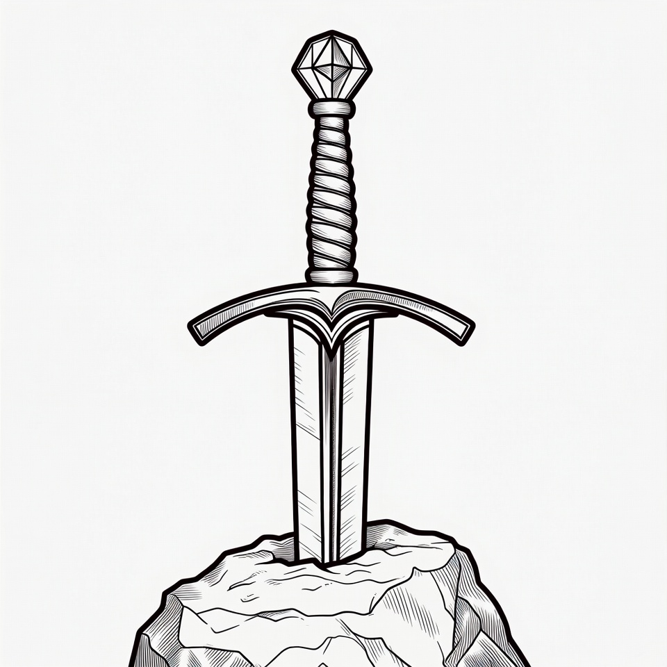 Sword in Stone Illustration Sword in Stone Illustration