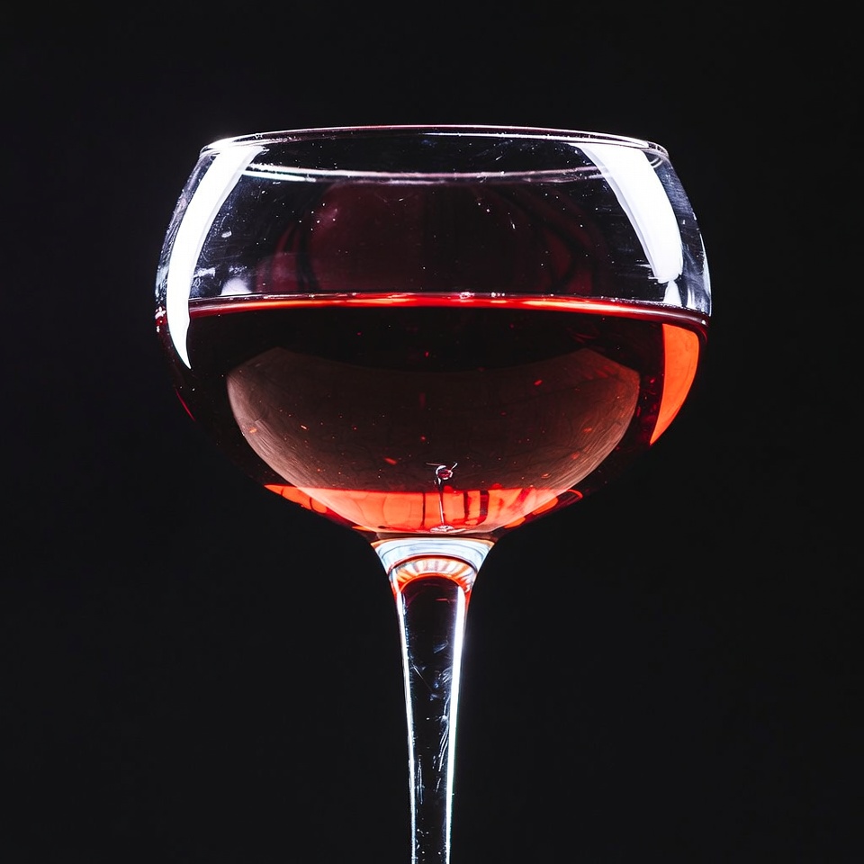 Red Wine Glass on Black Background Red Wine Glass on Black Background