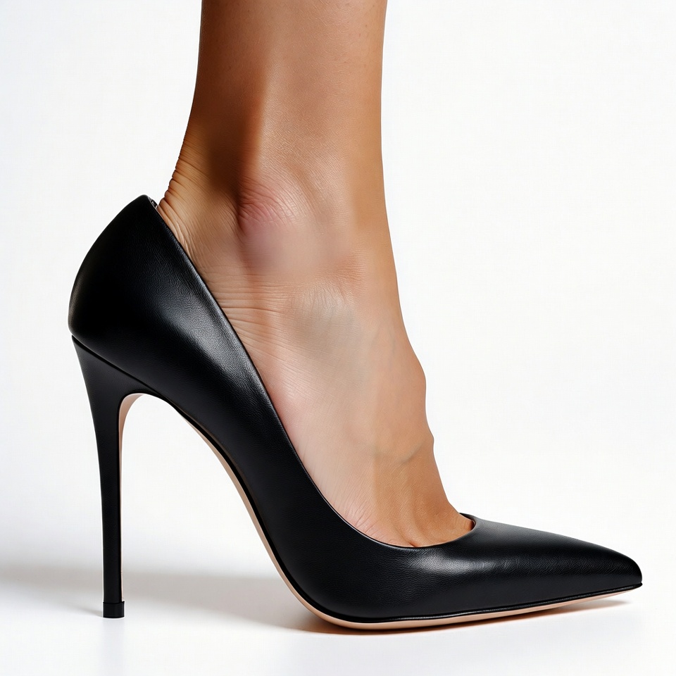 Woman's leg in black high heel Woman's leg in black high heel