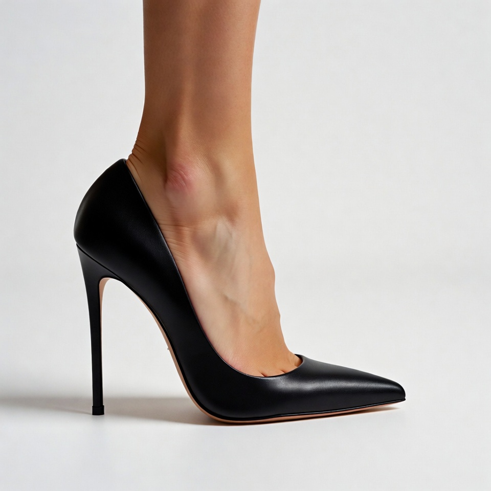 Woman's leg in black high heel Woman's leg in black high heel