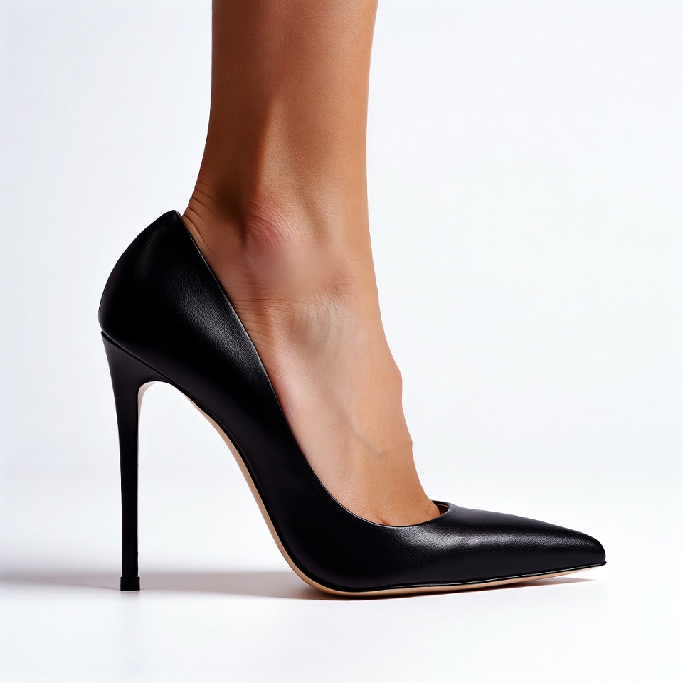 Woman's leg in black high heel Woman's leg in black high heel