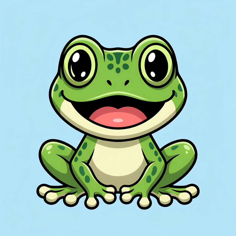 Cute cartoon frog smiling Cute cartoon frog smiling