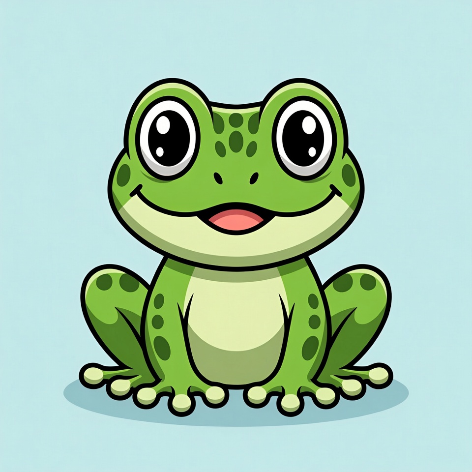 Cute cartoon green frog Cute cartoon green frog