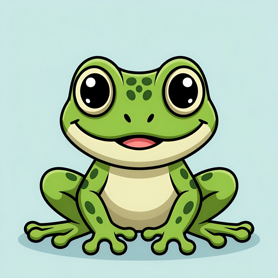 Cute cartoon green frog Cute cartoon green frog