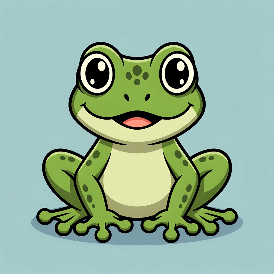 Cute cartoon green frog Cute cartoon green frog
