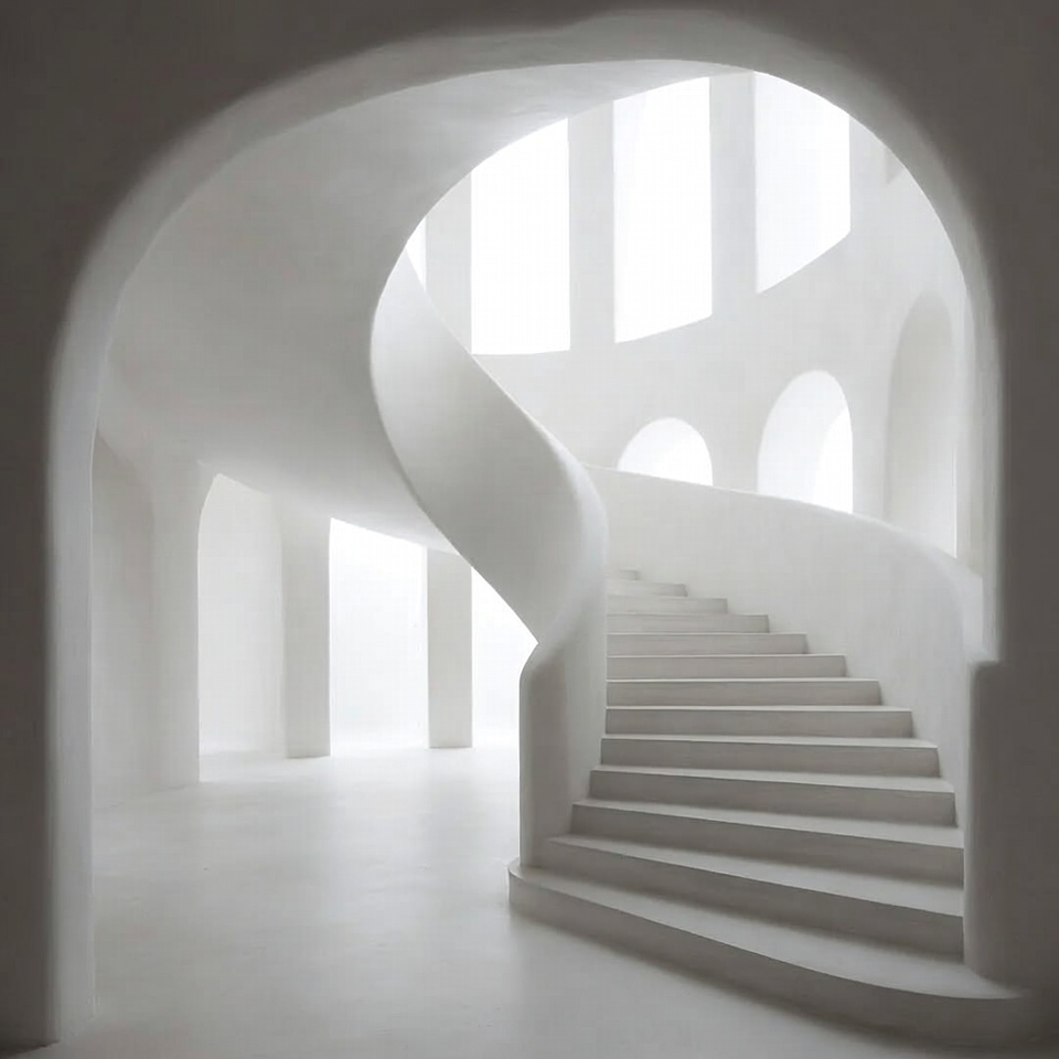 White Curved Spiral Staircase Interior White Curved Spiral Staircase Interior