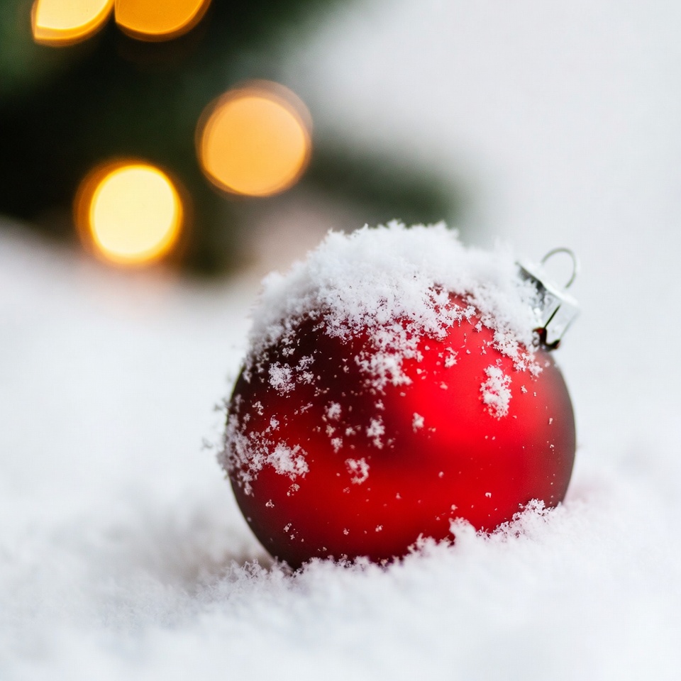 Snowy Red Christmas Ornament Snowy Red Christmas Ornament