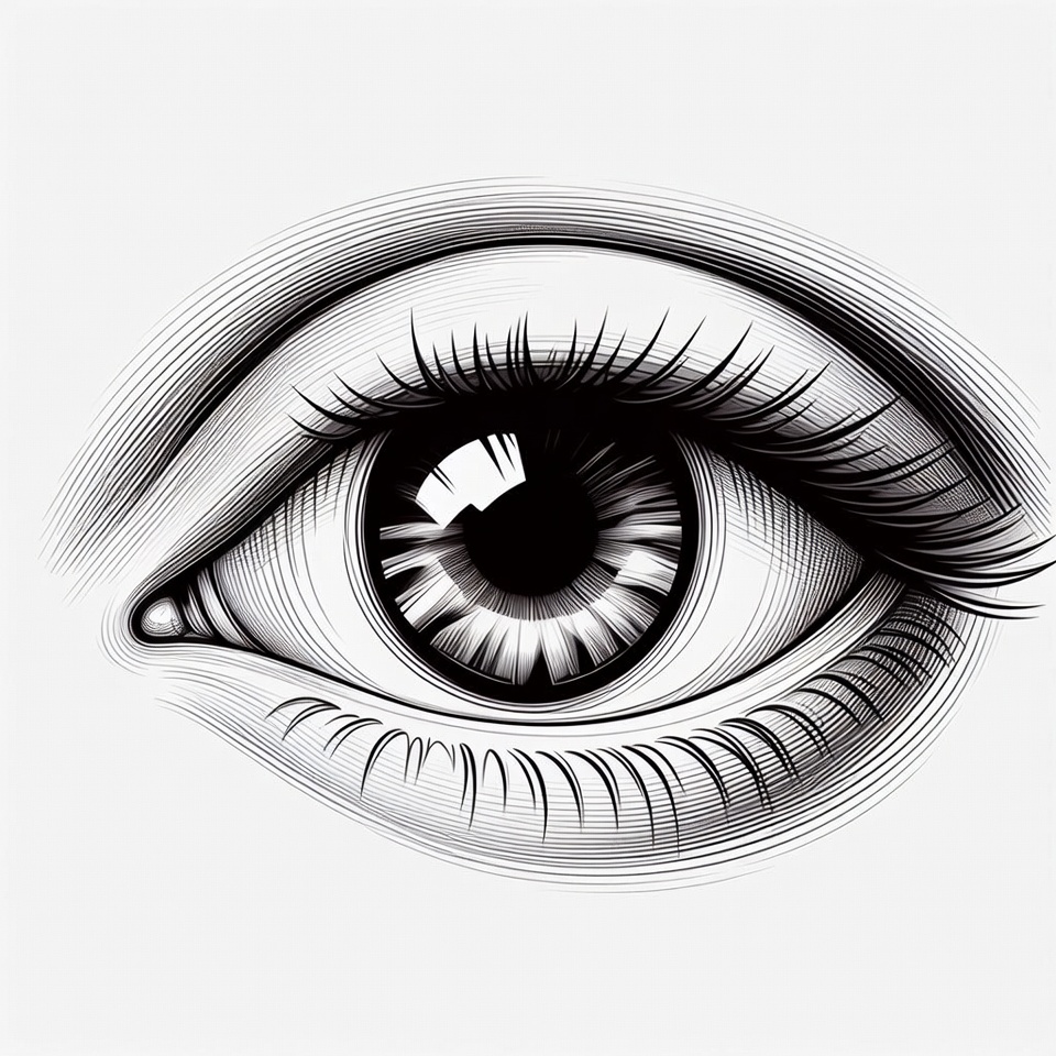 Detailed Black and White Eye Illustration Detailed Black and White Eye Illustration