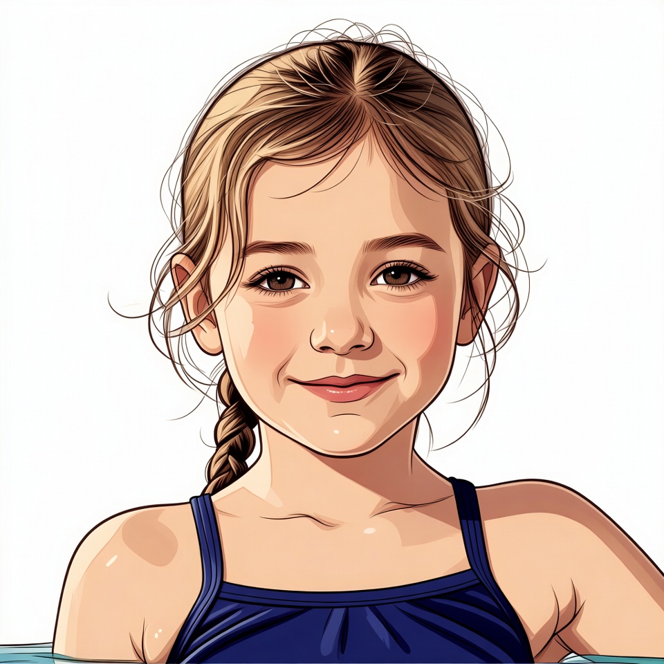 Girl smiling in pool water Girl smiling in pool water