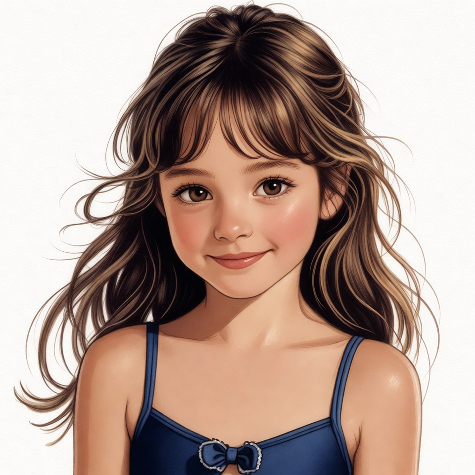 Cute girl in blue swimsuit Cute girl in blue swimsuit