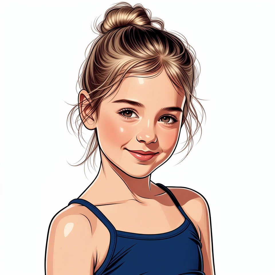 Smiling girl with bun hairstyle Smiling girl with bun hairstyle