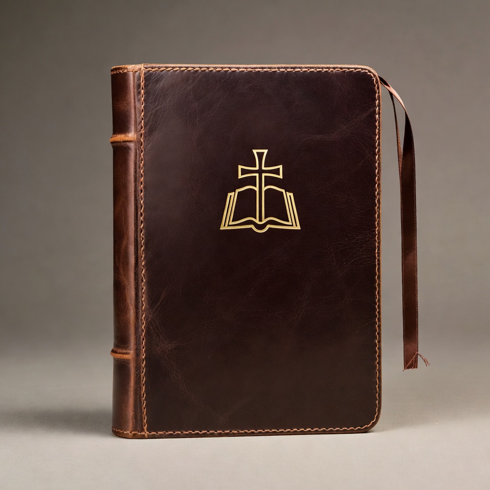 Brown Leather Bible with Gold Cross Brown Leather Bible with Gold Cross