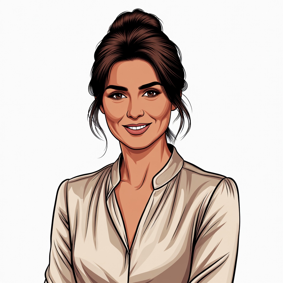 Smiling woman with bun hairstyle Smiling woman with bun hairstyle