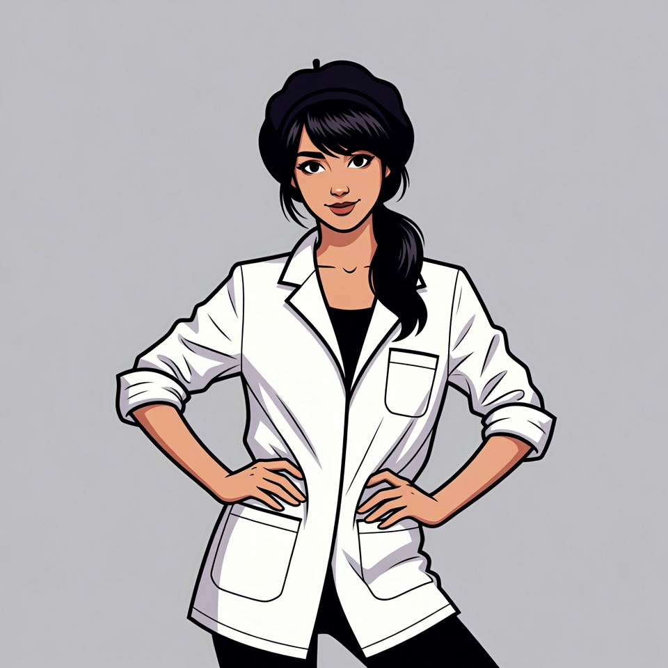 Asian woman in white lab coat Asian woman in white lab coat