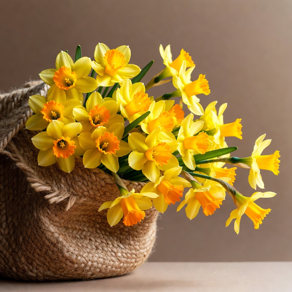Daffodils in Rope Basket Daffodils in Rope Basket