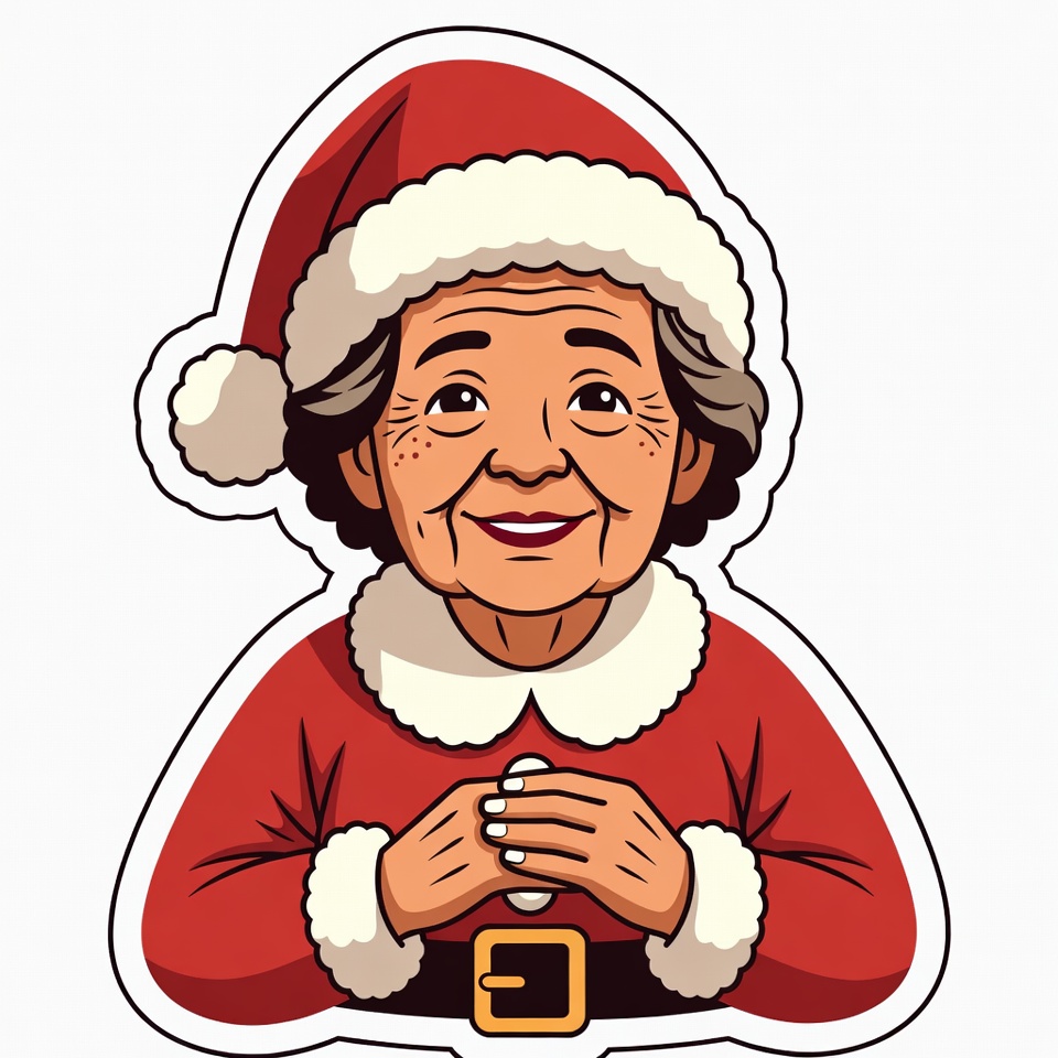 Elderly woman in Santa hat Elderly woman in Santa hat