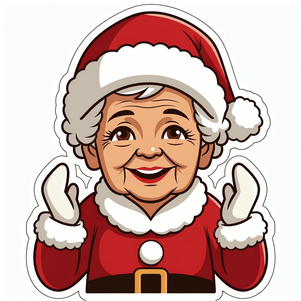 Elderly woman in Santa Claus costume Elderly woman in Santa Claus costume