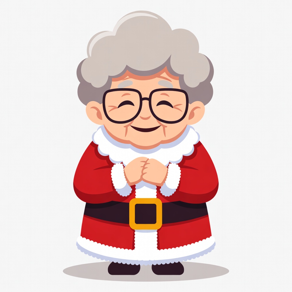 Elderly woman in Santa Claus costume Elderly woman in Santa Claus costume