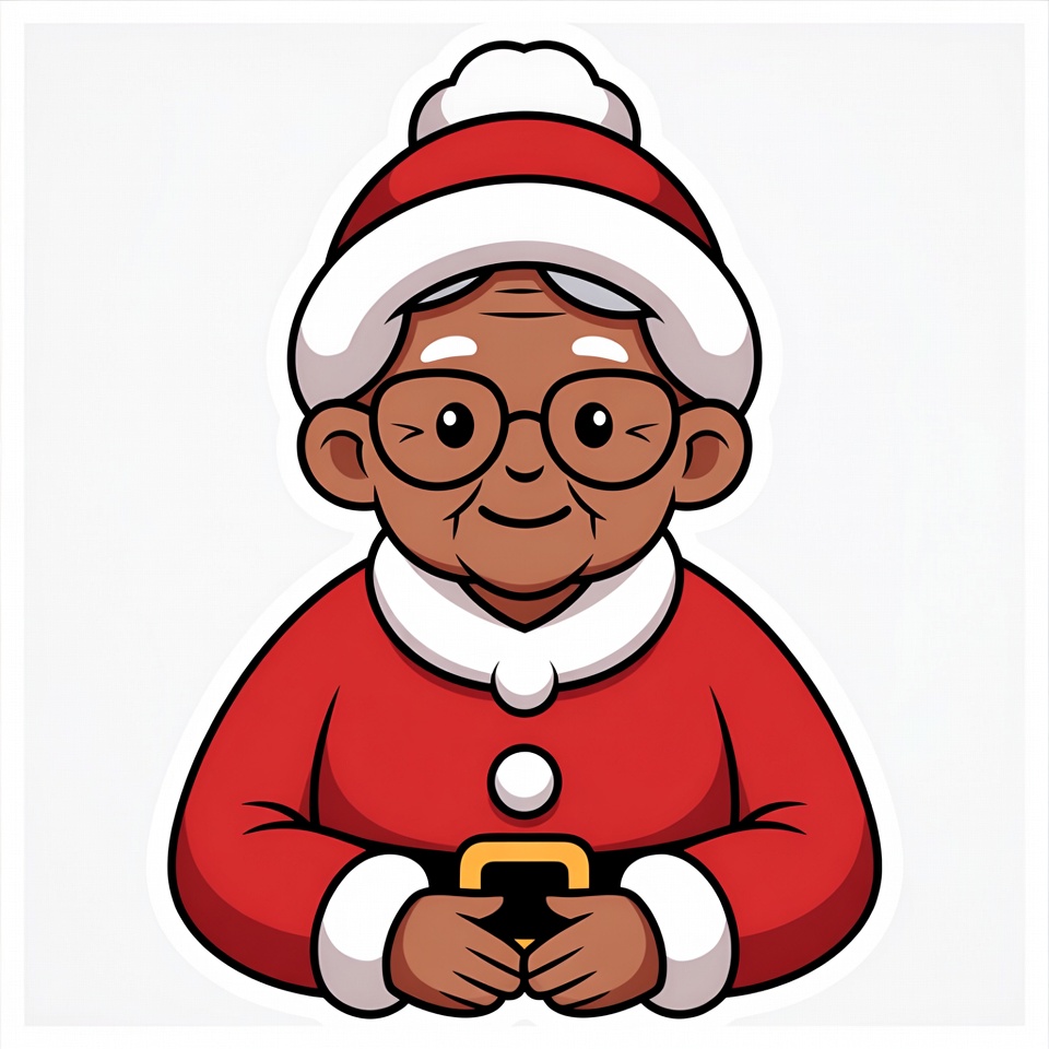 Elderly African-American woman in Santa hat Elderly African-American woman in Santa hat