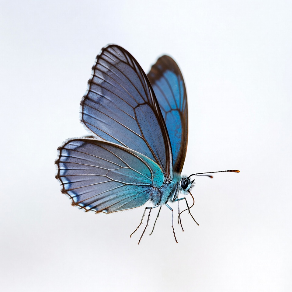 Blue butterfly flying isolated background Blue butterfly flying isolated background
