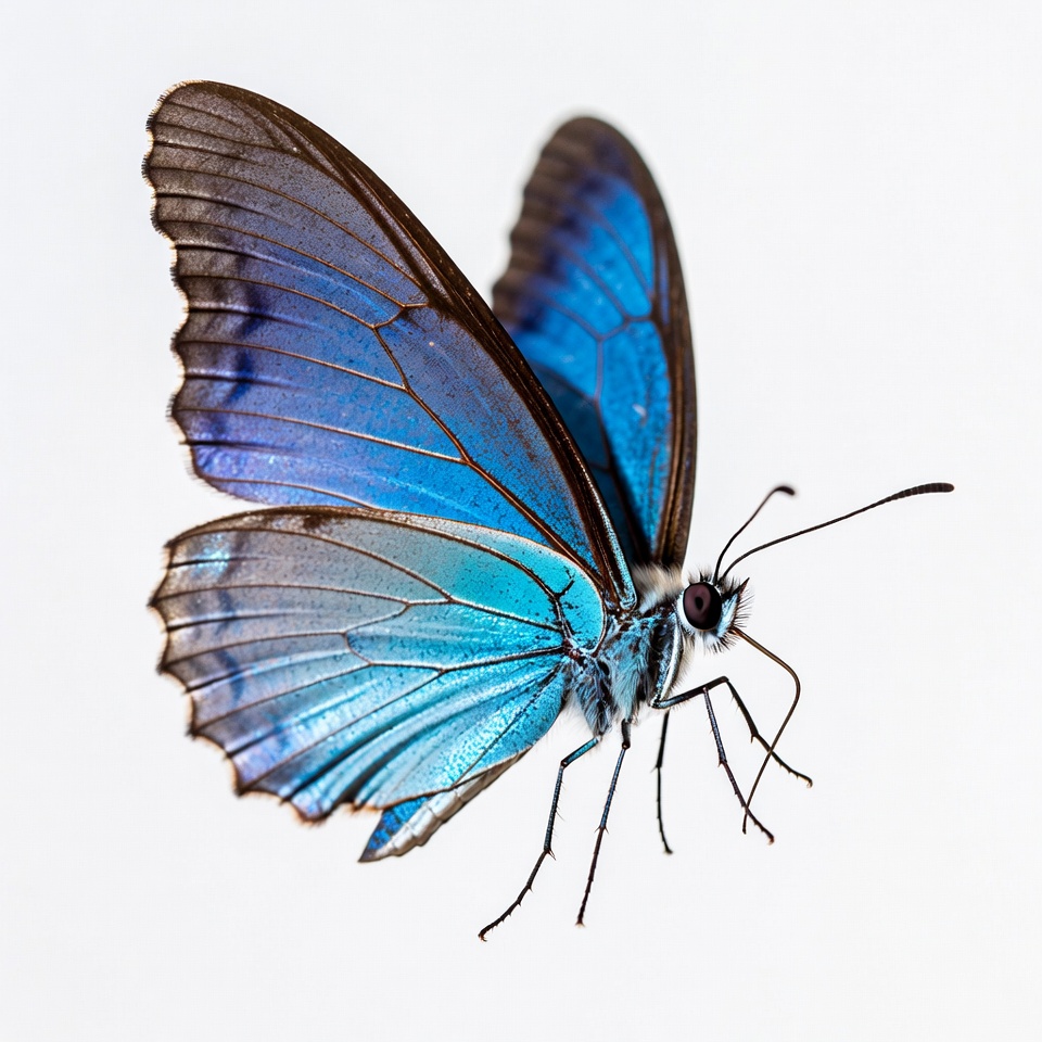 Blue butterfly on white background Blue butterfly on white background
