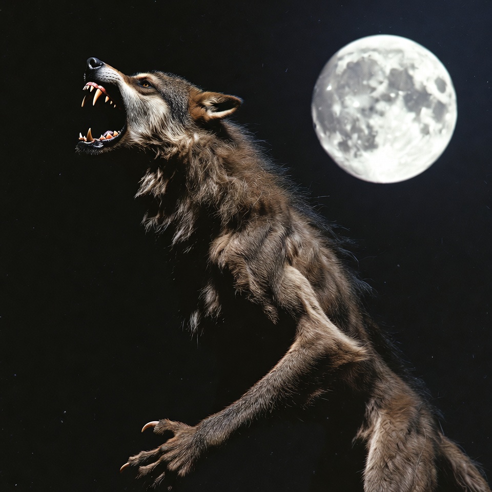 Howling Wolf Under Full Moon Howling Wolf Under Full Moon